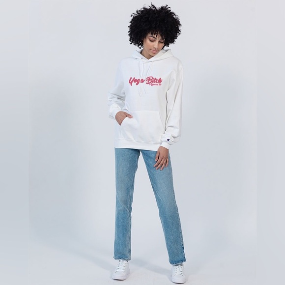 Yoga Bitch x Champion Hoodie Sweatshirt Unisex Relaxed Fit NWT - Picture 2 of 10